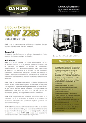 GMF 2285 limpieza, menor consumo de combustible, mayor potencia